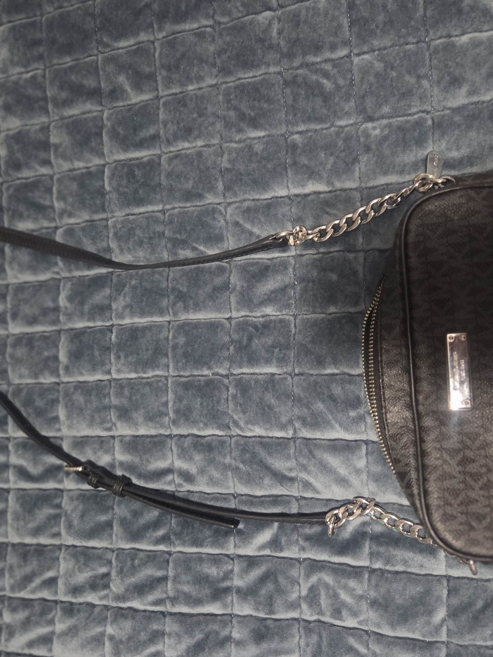 Michael Kors Black Crossbody with Silver Chain Accents